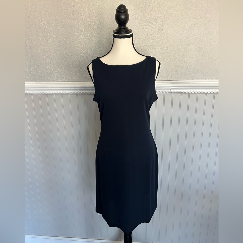 NEW YORK & COMPANY DARK NAVY BLUE SLEEVELESS SHEATH DRESS SIZE MEDIUM
